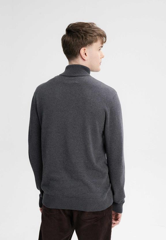 Jumper Fine-Knit Turtleneck Kanja Grey from Shop Like You Give a Damn