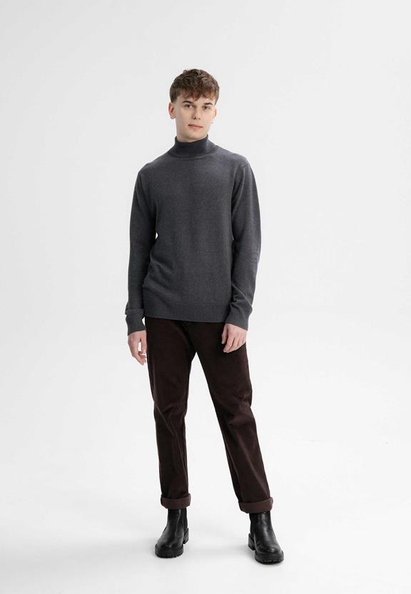 Jumper Fine-Knit Turtleneck Kanja Grey from Shop Like You Give a Damn