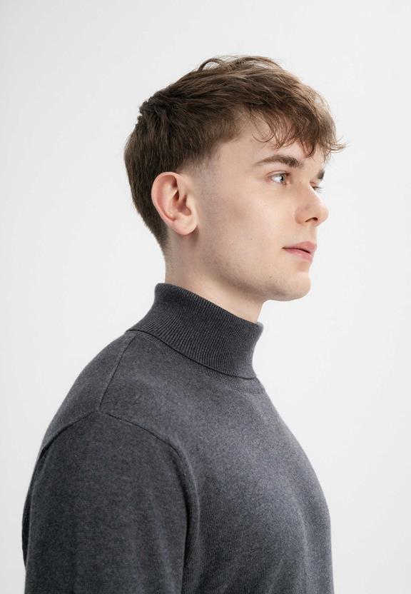 Jumper Fine-Knit Turtleneck Kanja Grey from Shop Like You Give a Damn