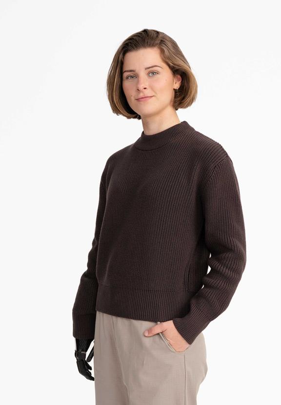 Jumper Rib Knit Manika Dark Brown via Shop Like You Give a Damn