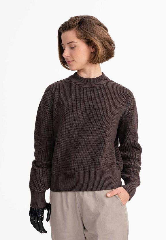 Jumper Rib Knit Manika Dark Brown from Shop Like You Give a Damn