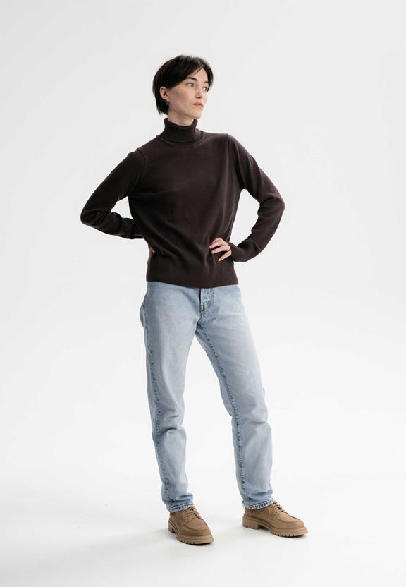 Jumper Fine-Knit Turtleneck Mayura Dark Brown from Shop Like You Give a Damn