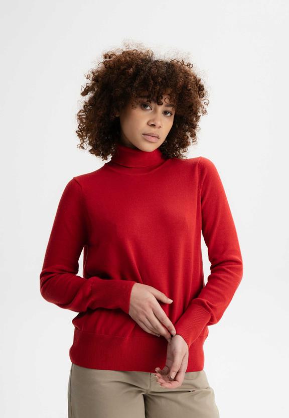 Jumper Fine-Knit Turtleneck Mayura Pomegranate via Shop Like You Give a Damn