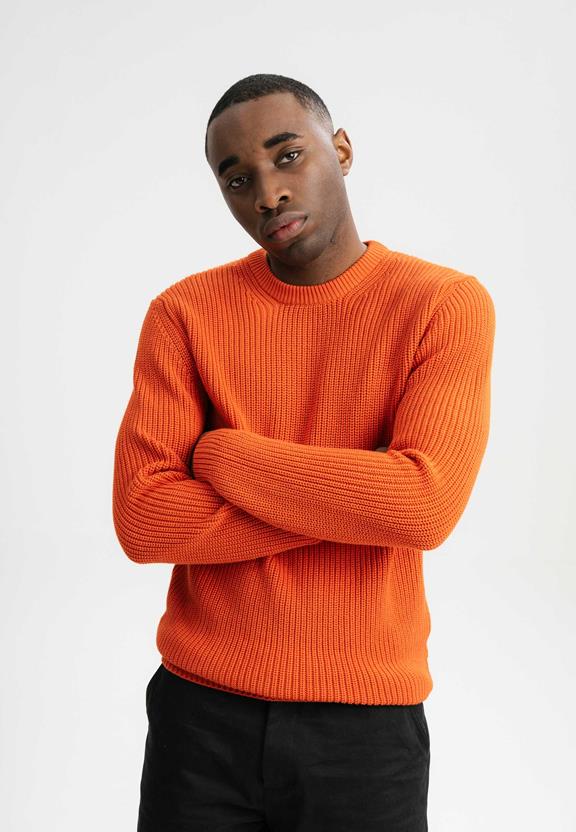 Knit Jumper Ravi Orange via Shop Like You Give a Damn