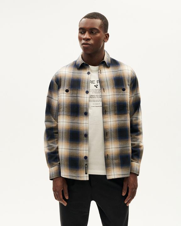 Shirt Hans Checked Blue/Beige via Shop Like You Give a Damn