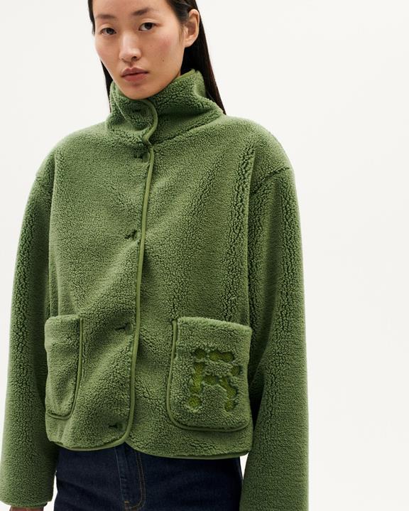 Jacket Kourtney Vegan Shearling Green from Shop Like You Give a Damn