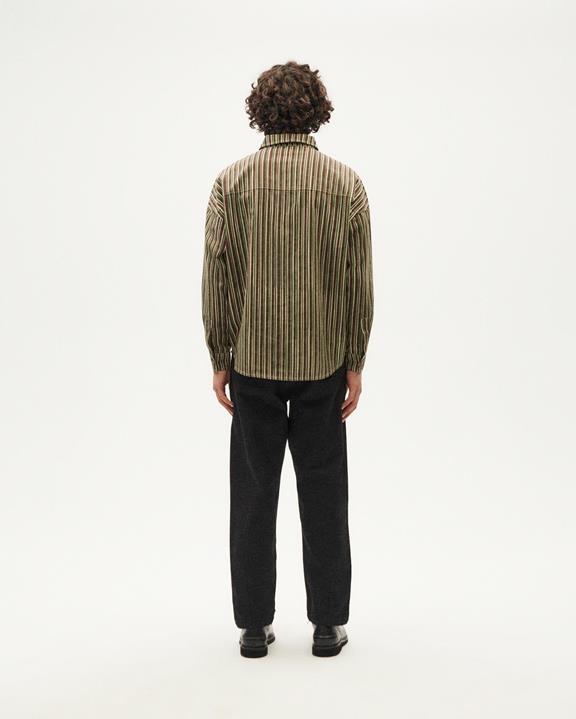 Shirt Haru Vertical Striped Green / Brown from Shop Like You Give a Damn