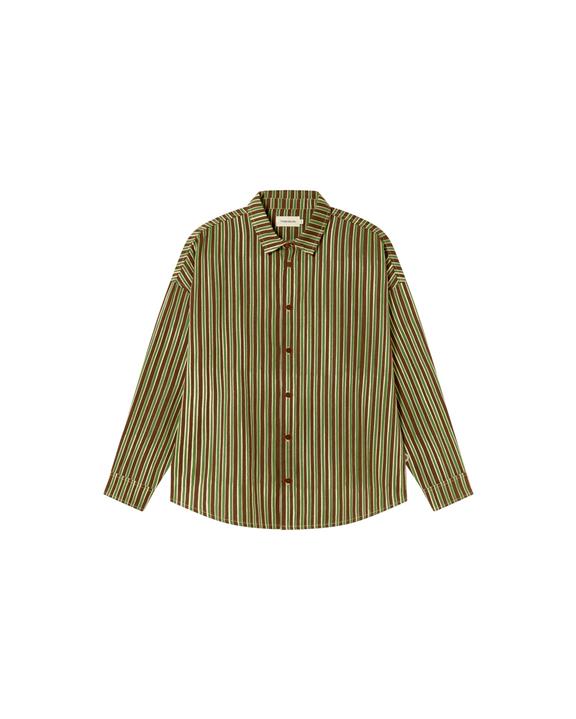 Shirt Haru Vertical Striped Green / Brown from Shop Like You Give a Damn