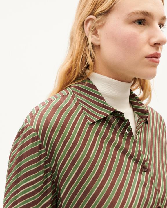 Blouse Kati Diagonaal Gestreept Groen / Bruin from Shop Like You Give a Damn