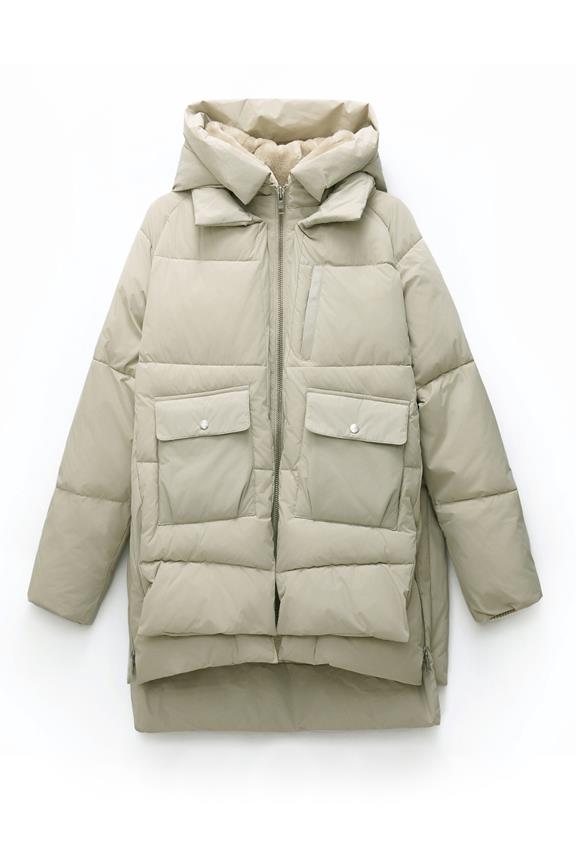 Puffer Jacket Lyndon Dark Sand Cream via Shop Like You Give a Damn