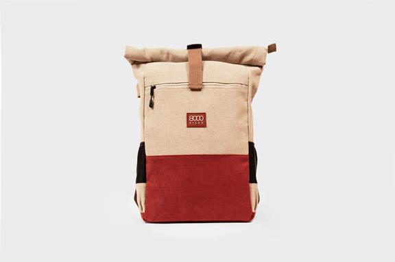 8000kicks EU Backpack The Everyday Wateproof Hemp Beige And Red