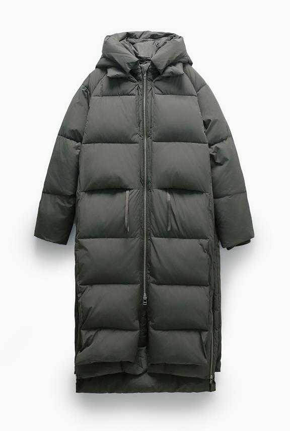 Puffer Coat Lourdes Black Olive via Shop Like You Give a Damn