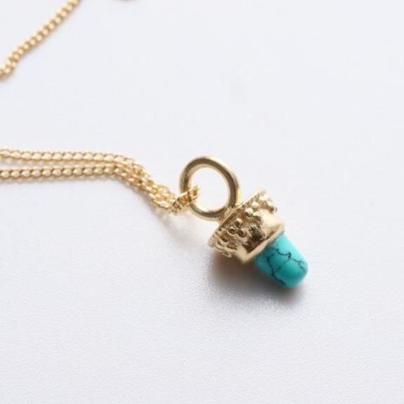 Necklace Tiny Acorn Gold Plated 6