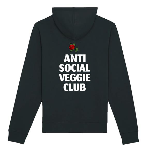 Hoodie Anti Social Veggie Club Zwart 1