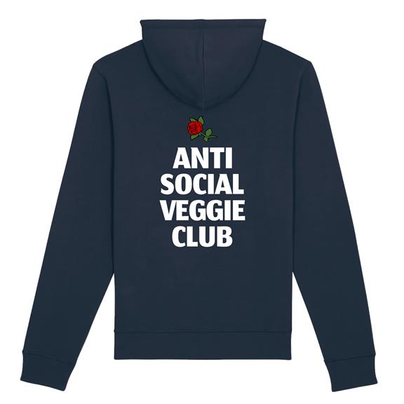 Hoodie Anti Social Veggie Club Donkerblauw 1