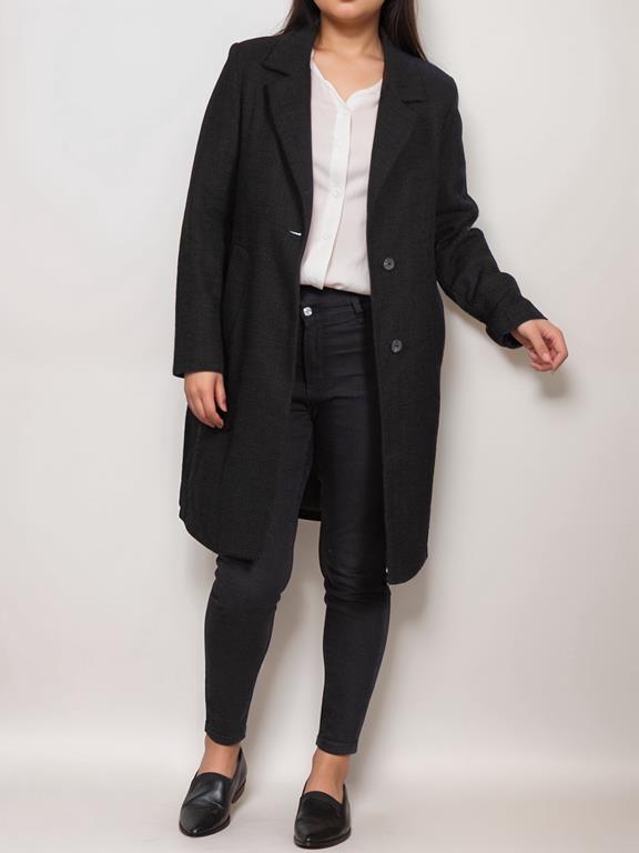 Coat Structured Vegan Wool Black via Shop Like You Give a Damn