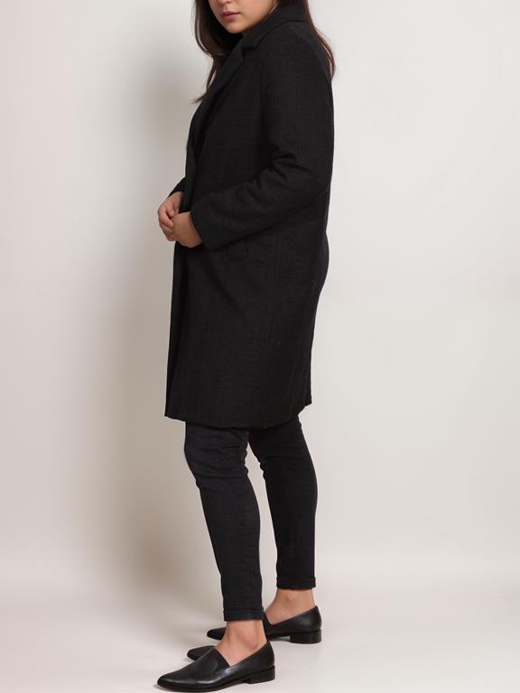 Coat Structured Vegan Wool Black from Shop Like You Give a Damn