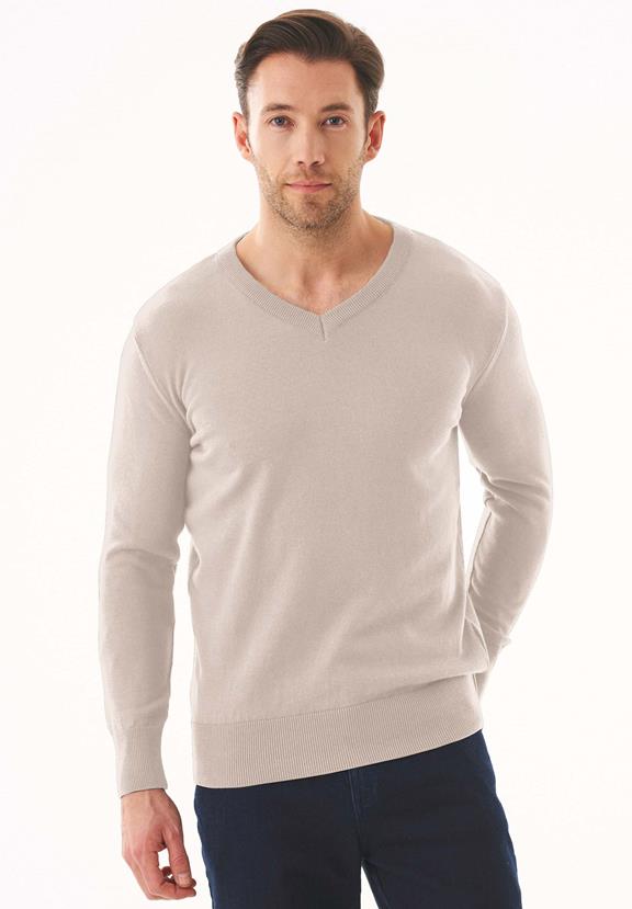 Sweater V Neck Beige via Shop Like You Give a Damn