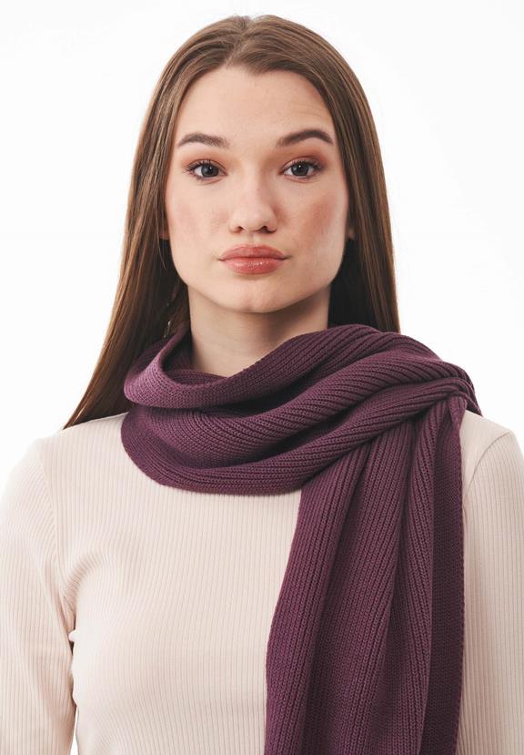 Scarf Unisex Knitted Dark Fig Purple via Shop Like You Give a Damn