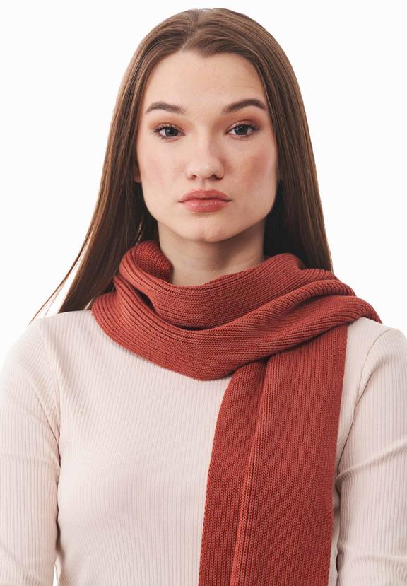 Scarf Unisex Knitted Cinnamon Brown via Shop Like You Give a Damn