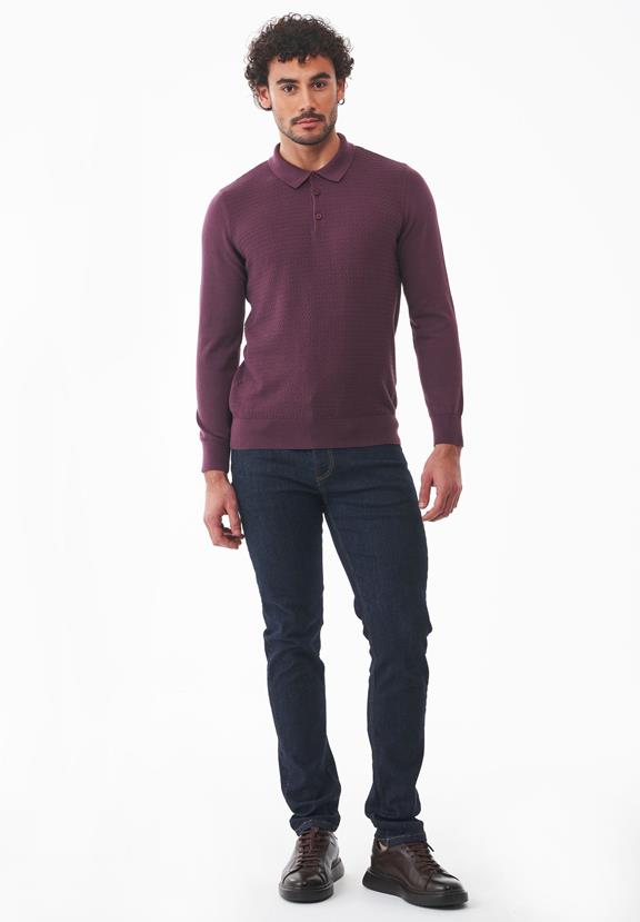 Sweater Polo Collar Dark Fig Purple from Shop Like You Give a Damn