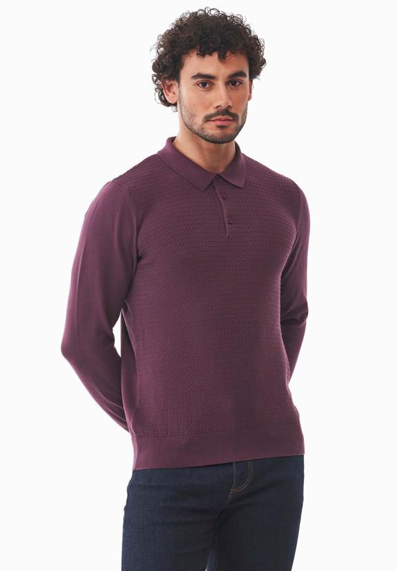 Sweater Polo Collar Dark Fig Purple from Shop Like You Give a Damn