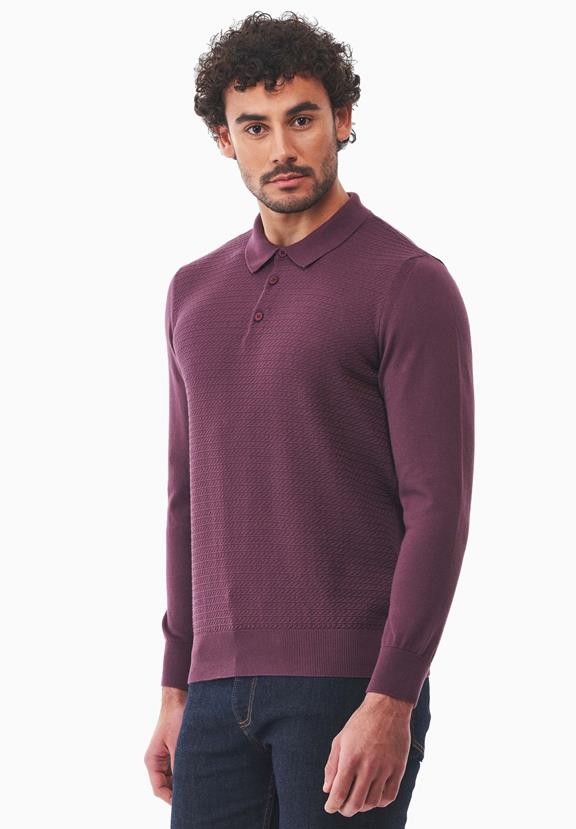 Sweater Polo Collar Dark Fig Purple from Shop Like You Give a Damn