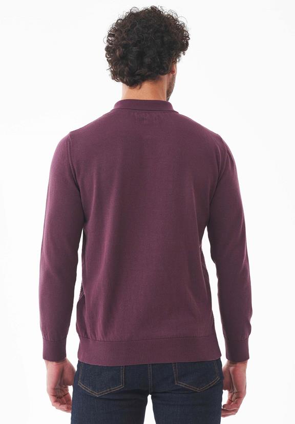 Sweater Polo Collar Dark Fig Purple from Shop Like You Give a Damn