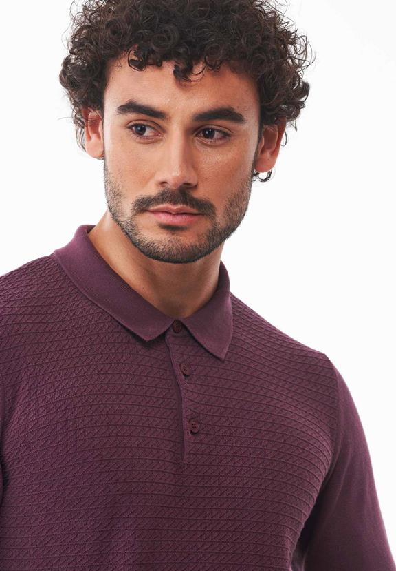 Sweater Polo Collar Dark Fig Purple from Shop Like You Give a Damn