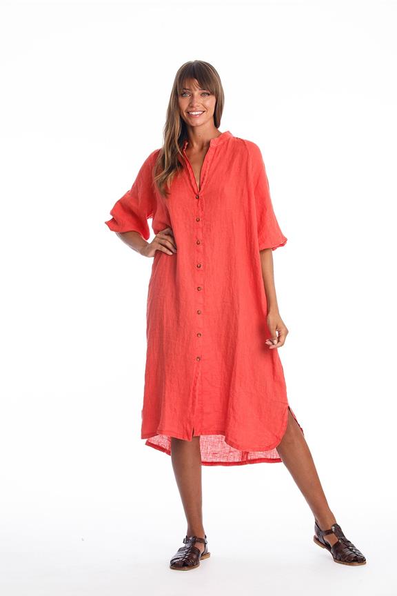 Shirt Dress Mei Radiant Red from Shop Like You Give a Damn