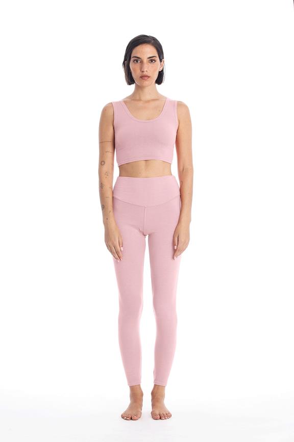 Pink yoga top best sale