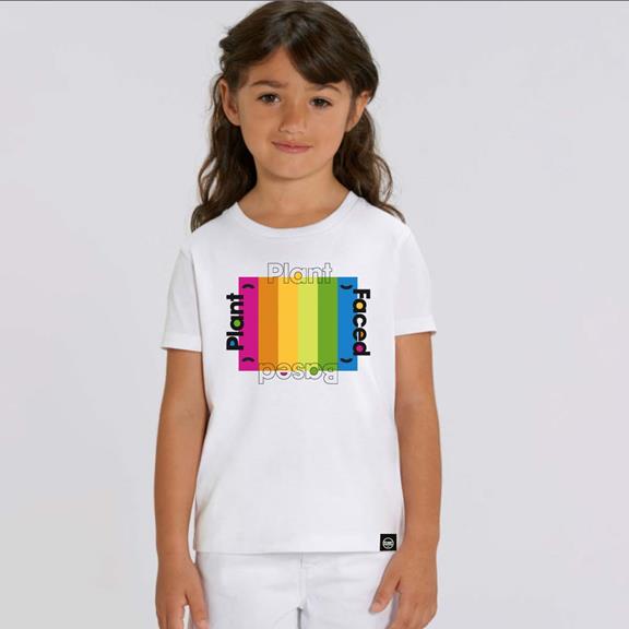 T-Shirt Plant Based Rainbow White  1