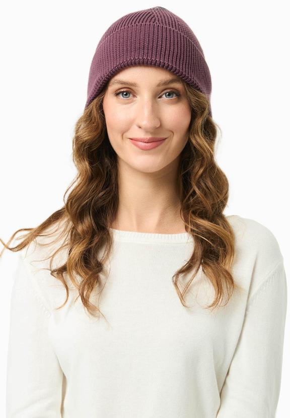 Beanie Unisex Knitted Dark Fig Purple via Shop Like You Give a Damn