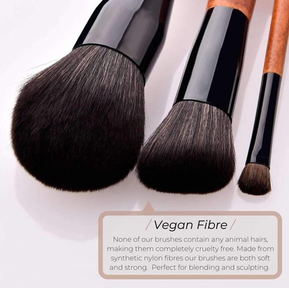 Brush Set  Face & Cheek Makeup Elegance Wood & Black from Shop Like You Give a Damn