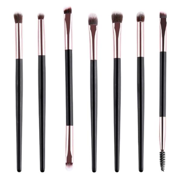 Brush Set Eye Makeup Sophistication Wood And Rose Gold via Shop Like You Give a Damn