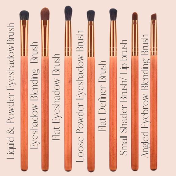 Brush Set Eye Makeup Glamour Wood & Bronze from Shop Like You Give a Damn