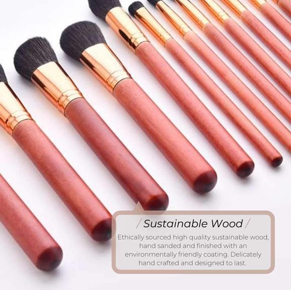 Brush Set Eye Makeup Glamour Wood & Bronze from Shop Like You Give a Damn