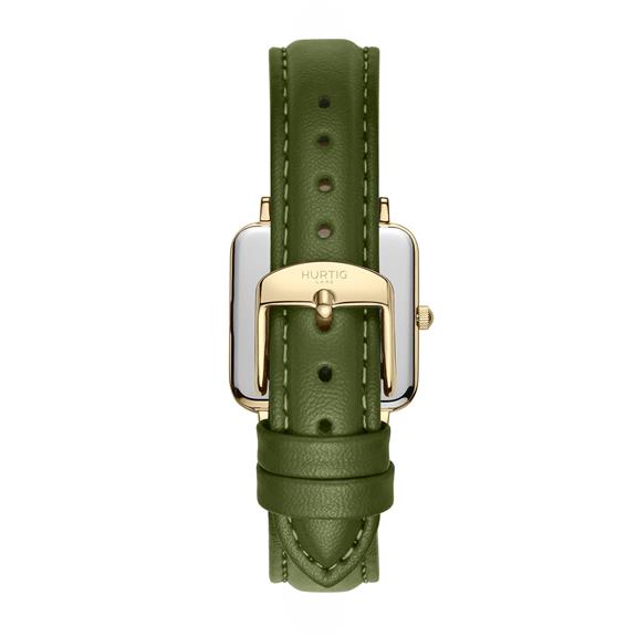 Horloge Cactus Leather Square NeliÃ¶ Goud, Wit & Groen from Shop Like You Give a Damn