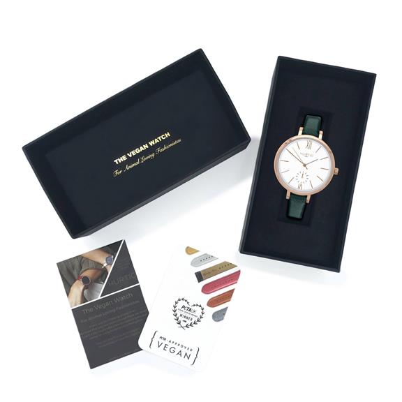 Horloge Amalfi Petite Goud, Wit & Bosgroen from Shop Like You Give a Damn