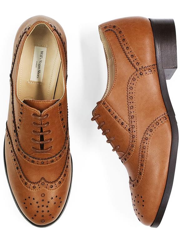 Shoes Women Wide Fit Oxford Brogues Tan via Shop Like You Give a Damn