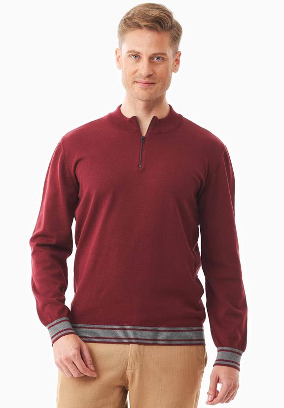 Sweater With Troyer Collar Syrah Red via Shop Like You Give a Damn