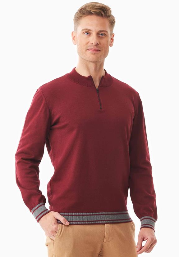 Sweater With Troyer Collar Syrah Red from Shop Like You Give a Damn