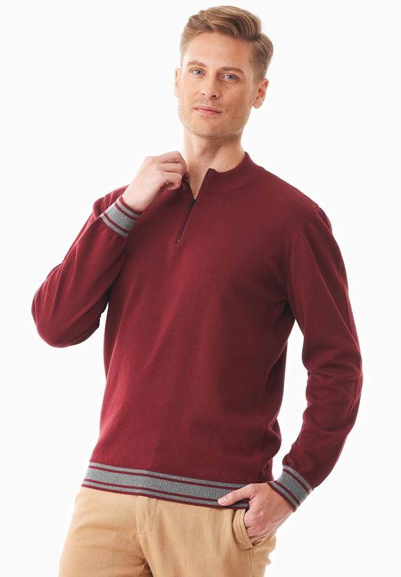 Sweater With Troyer Collar Syrah Red from Shop Like You Give a Damn