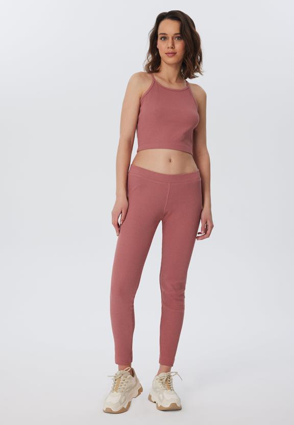 Geribbelde Croptop Donkerpaars/Roze from Shop Like You Give a Damn