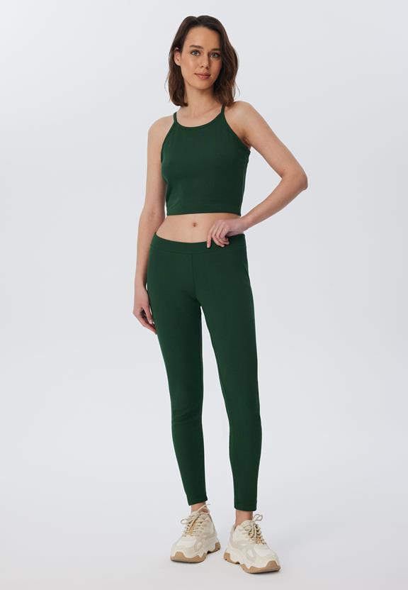 Geribbelde Crop Top Pine Needle Groen from Shop Like You Give a Damn