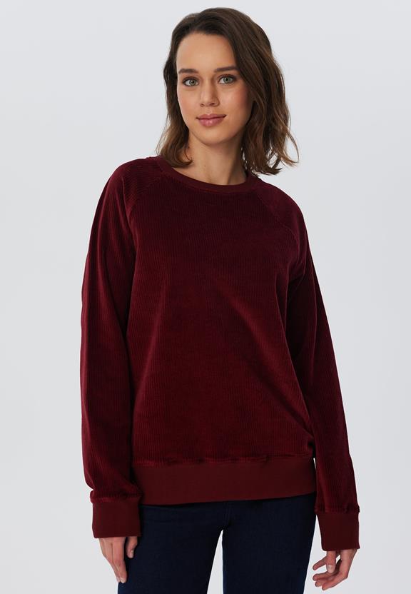 Sweatshirt Corduroy Bordeauxrood via Shop Like You Give a Damn