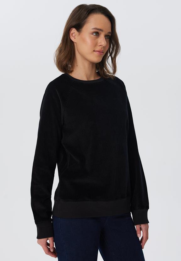 Sweatshirt Corduroy Zwart from Shop Like You Give a Damn