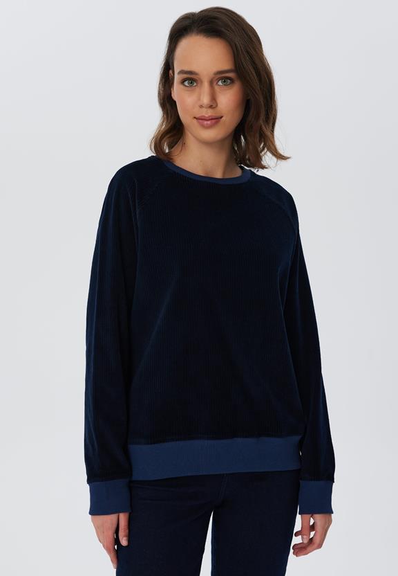 Sweatshirt Corduroy Nachtblauw via Shop Like You Give a Damn