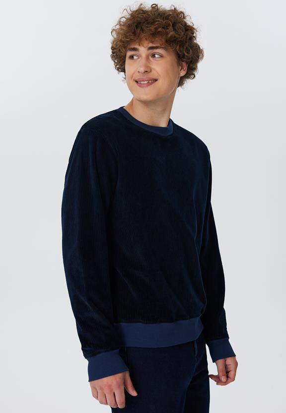 Sweatshirt Corduroy Middernachtblauw from Shop Like You Give a Damn