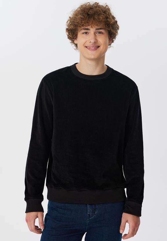 Sweatshirt Corduroy Zwart via Shop Like You Give a Damn